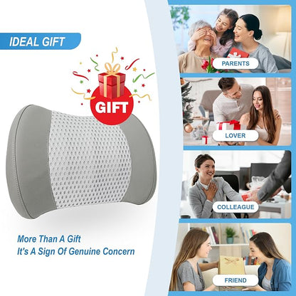 Lofty Aim Memory Foam Lumbar Support Cushion Relieves Lower Back Pain for Car, Office Chair, and Wheelchair Use, 4D Mesh Cover, Gray