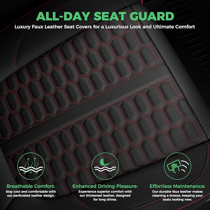 Custom Leather Seat Covers for Silverado/Sierra 1500 2019-2026, 2500HD 3500HD 2020-2026 Crew Cab Full Set with Jump Seat Cover (Armrest Storage Version Only), Truck Accessories
