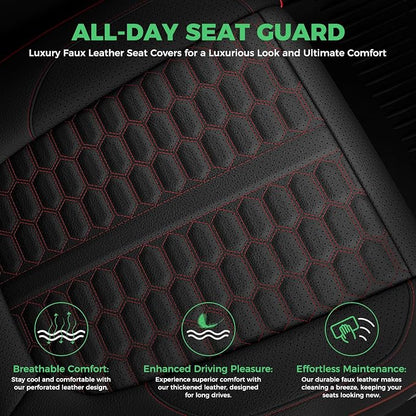 Custom Leather Seat Covers for Silverado/Sierra 1500 2019-2026, 2500HD 3500HD 2020-2026 Crew Cab Full Set with Jump Seat Cover (Armrest Storage Version Only), Truck Accessories