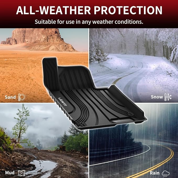 LASFIT Floor Mats Fits for Hyundai Sonata 2020-2026 (Only for FWD & Gas) & Kia K5 2021-2025 (Only for FWD) Custom Fit TPE All Weather Floor Liners Car Mats Accessories, Black