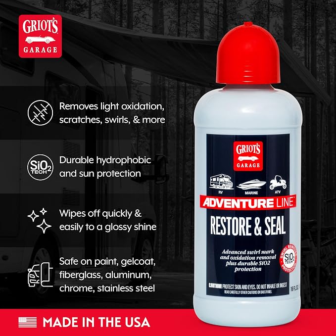 Griot's Garage Restore and Seal, Auto Detailing and Polishing for RVs, Campers, Boats, ATVs, Motorcycles, Works on Paint, Chrome, Steel and More, 10826, 16oz