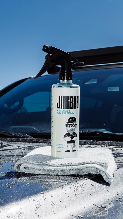 JIMBO'S TOUGH AS SHELL CERAMIC SPRAY – Super Slick, Streak-Free Protection for Paint, Glass, Trim & More | Easy-to-Use Hybrid Ceramic Coating with UV Protection | 16oz