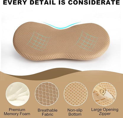 Livtribe Car Seat Cushion - Memory Foam Car Seat Pad - Sciatica & Lower Back Pain Relief - Car Seat Cushions for Driving - Road Trip Essentials for Drivers(Beige)