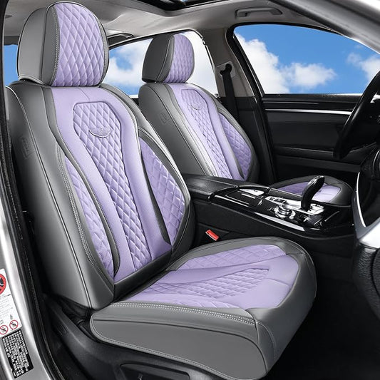 Coverado Automotive Seat Covers, Car Seat Covers Full Set, Purple Car Seat Cover, Car Seat Covers Front Seats Back Seat Cover, Waterproof Car Seat Cushion,Leather Seat Protector Fit for Most Cars