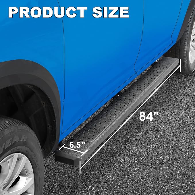 COMNOVA 6.5 Inch Running Boards Compatible with 2022-2026 Toyota Tundra Crewmax Cab(4 Full-Size Door).Toyota Tundra Running Boards Black Honeycomb 2 Piece Side Steps Rock Sliders Step Bars