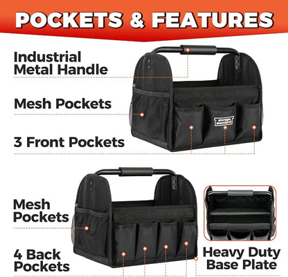 Detailing Caddy Organizer with Handle - Storage, Cars, & Cleaning Caddy for Supplies, Tools, & Home Improvement - Heavy Duty Car Detailing Supplies With Multi-Pockets & Collapsible Tote Design