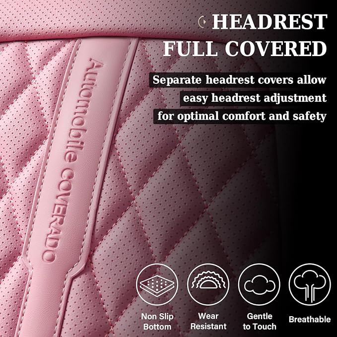 Coverado Car Seat Covers, Car Seat Covers Front Seats, 2-Pack Front Seat Cover, Nappa Leather Waterproof Seat Covers, Car Seat Protectors, Automotive Seat Covers Universal Fit for Most Vehicles