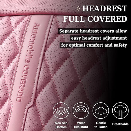 Coverado Car Seat Covers, Car Seat Covers Front Seats, 2-Pack Front Seat Cover, Nappa Leather Waterproof Seat Covers, Car Seat Protectors, Automotive Seat Covers Universal Fit for Most Vehicles