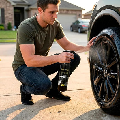 OPTIUM BYCSA Professional 1 Liter Tire Shine - High Gloss Tire Dressing & Long-Lasting Wet Look - UV Protectant Prevents Cracking & Fading - Biodegradable & Phosphate-Free Formula - Car Detailing