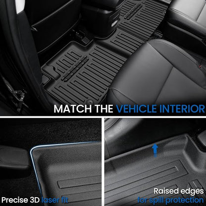 Floor Mats Set for 2026 Hyundai Palisade Hybrid 7/8 Seats (Not Fit Gas), All Weather TPE Backrest Mat Cargo Mat Floor Liner Accessories, Waterproof and Durable Car Mats