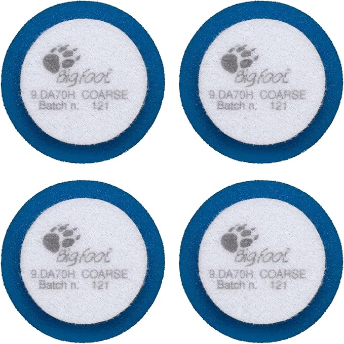 RUPES 9.DA70H/4 Pack of 4 Blue D-A Coarse Cutting Foam Pads 70mm | Ideal for Paint Correction & Gloss Enhancement | Mild to Severe Defect Removal | Compatible with 2.75" Backing Plate