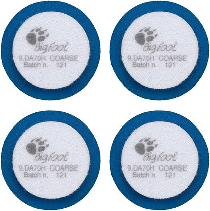RUPES 9.DA70H/4 Pack of 4 Blue D-A Coarse Cutting Foam Pads 70mm | Ideal for Paint Correction & Gloss Enhancement | Mild to Severe Defect Removal | Compatible with 2.75" Backing Plate