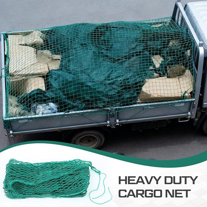 SATINIOR 24 x 12 ft Heavy Duty Cargo Net Truck Bed Network Cover with 18pcs Ropes Bungee Cargo Net Car Sealing Network Rope for Trailer Pickup Truck