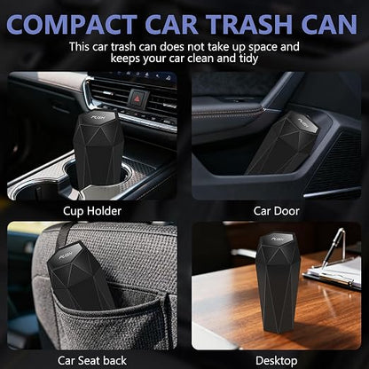 Car Trash Can with Lid - 1-Pack, Interior Accessories for Vehicles, Leakproof Garbage Can with 30 Detachable Trash Bags, Multipurpose Organizers and Storage Solutions for Home and Office