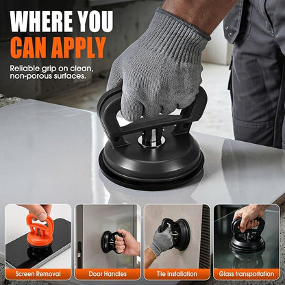 3 Pack Suction Cup Dent Puller,Car Dent Removal,Dent Repair Kit | Paintless Car Dent Puller,With Strong Pulling Power for Car Body & Hail Damage, Object Moving and Glass Lifting(Black+Orange)