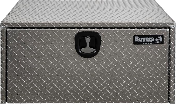 Buyers Products 1705119 Diamond Tread Aluminum Underbody Truck Tool Box, 18 x 24 x 36, Made in USA, .100 in. Thick, Corrosion-Resistant, Locking Compression Latch, Secure Storage for Work Trucks
