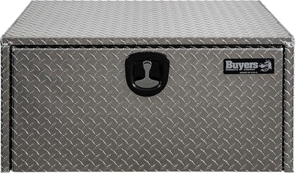 Buyers Products 1705119 Diamond Tread Aluminum Underbody Truck Tool Box, 18 x 24 x 36, Made in USA, .100 in. Thick, Corrosion-Resistant, Locking Compression Latch, Secure Storage for Work Trucks