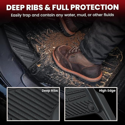 LASFIT Floor Mats Fit for Mercedes Benz GLS 2017-2019 350d / 450/550 / 63 AMG, GL 2013-2016 350/450 / 550/63 AMG, All Weather TPE Floor Liners for GLS 2013-2019 Car Mats, 1st & 2nd & 3rd Row