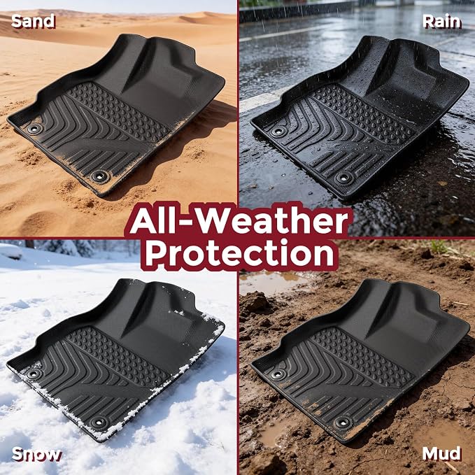 All Weather Floor Mats & Cargo Liner for Toyota Prius 2010-2015, 4 Pcs TPE Easy Clean No-Curling Custom Car Mat Automotive Accessories for 2010-2015 Toyota Prius Floor Mats Cargo Mat