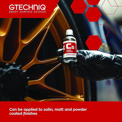 Gtechniq C5 Wheel Armour, Long Term Wheel Protection 15ml | Long-Term Alloy Wheel Sealant, Repels Brake Dust & Road Grime, Durable Hydrophobic Barrier for Easy Cleaning