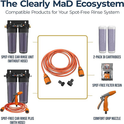 Spot Free Car Wash Rinse System Extra Water Tubing Hose Tube and Connector Pack, 50 Ft x 8 mm