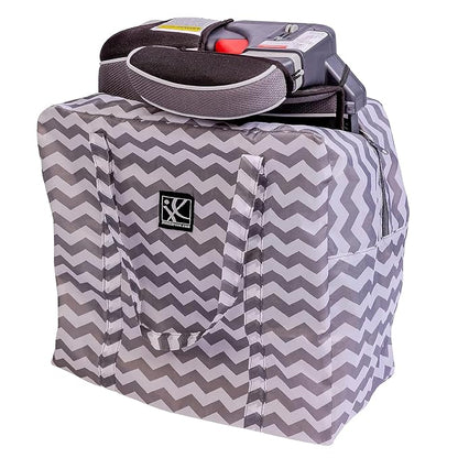 J.L. Childress Go-Go Travel Bag for Kids Backless Booster Seat - Compact Carrier for Airplane & Air Travel, For Toddler Backless Booster Car Seats, Also Fits Compact Strollers like GB Pocket - Chevron