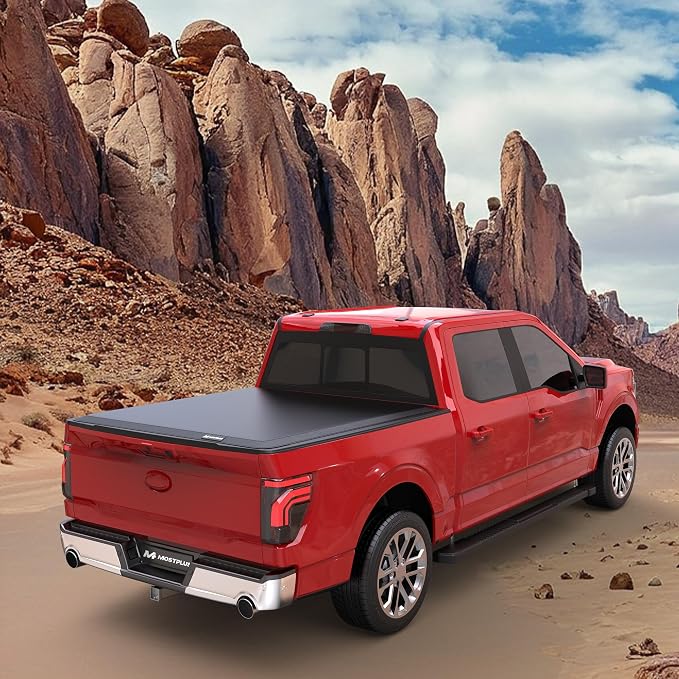MOSTPLUS 5.5FT Roll-Up Soft Vinyl Truck Bed Tonneau Cover Compatible for Ford F150 F-150 2009-2025 2026 Short Bed On Top (67Inch)