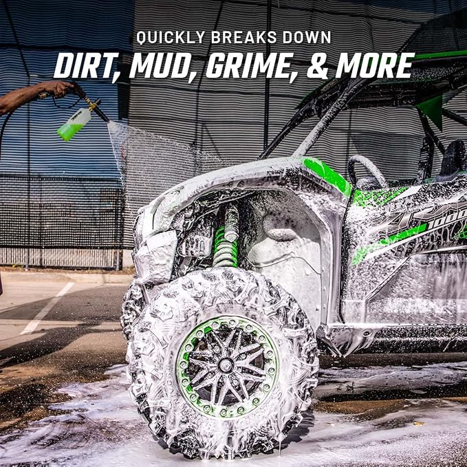 Slick Products Total Off-Road Wash Super Concentrate – Thick Foaming Car Wash Soap with Hybrid-Ceramic Formula for Dirt Bikes ATV UTV Trucks Jeeps and More – Foam Cannon Ready – 16 oz