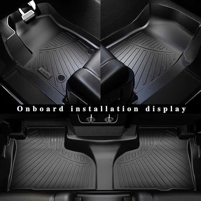 Floor Mats for Ford Expedition MAX 2018-2024 (Only Fit 7 Seats-2 Row Bucket Seat Non Short) & Trunk Mat All Weather Protection Floor Liners & Cargo Liners Velcro Covering The Backrest Accessories