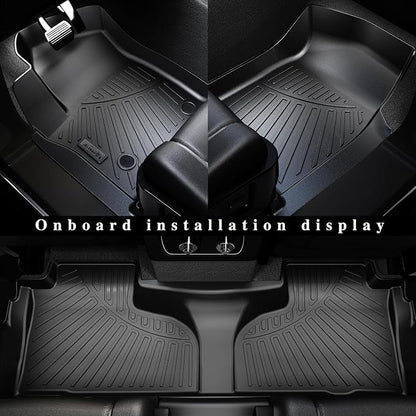 Floor Mats for Ford Expedition MAX 2018-2024 (Only Fit 7 Seats-2 Row Bucket Seat Non Short) & Trunk Mat All Weather Protection Floor Liners & Cargo Liners Velcro Covering The Backrest Accessories