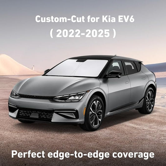 EcoNour Windshield Sunshade Compatible for Kia EV6 2022-2023 2024 2025, Sun Visor for Front Windshield & Window Sun Shade Cover, UV Heat Blocker & Protector, Car Accessories