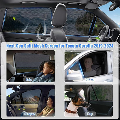 ZATOOTO Car Window Shades for Toyota RAV4 2019-2024, Car Window Cover Baby Sun Shades Sun Blocker Car Side Window Screens for Camping| UV Protection, Privacy, Ventilation, and Bug-Free Design