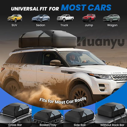 Waterproof Roof Top Bag 20 Cubic/550L | Universal Fit for Cars with/Without Racks | Storage Bag, Anti-Slip Mat, 6 Door Hooks, Combination Lock, Tool-Free Easy Install