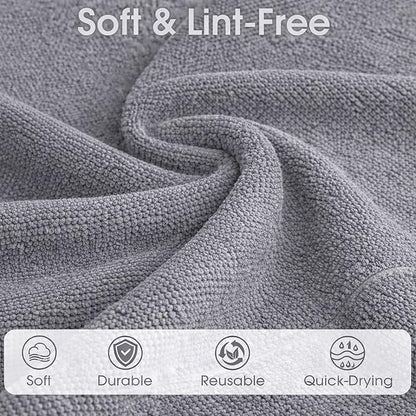 Microfiber Cleaning Cloth Roll - 100 Pack Tear Away Microfiber Paper Towels, Reusable, Washable, Scratch-Free, Kitchen Towels for Car, Home, Kitchen, Glass, Dishes(Cloud Gray)