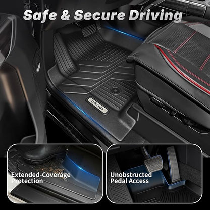 OEDRO Upgraded Floor Mats Fit for 2024 2025 2026 Toyota Grand Highlander w/Subwoofer 7 Seat(Include Hybrid), TPE Interior Seat Back Covers and Cargo Liner Behind 3rd Row (Trunk Mat with Backrest Mat)