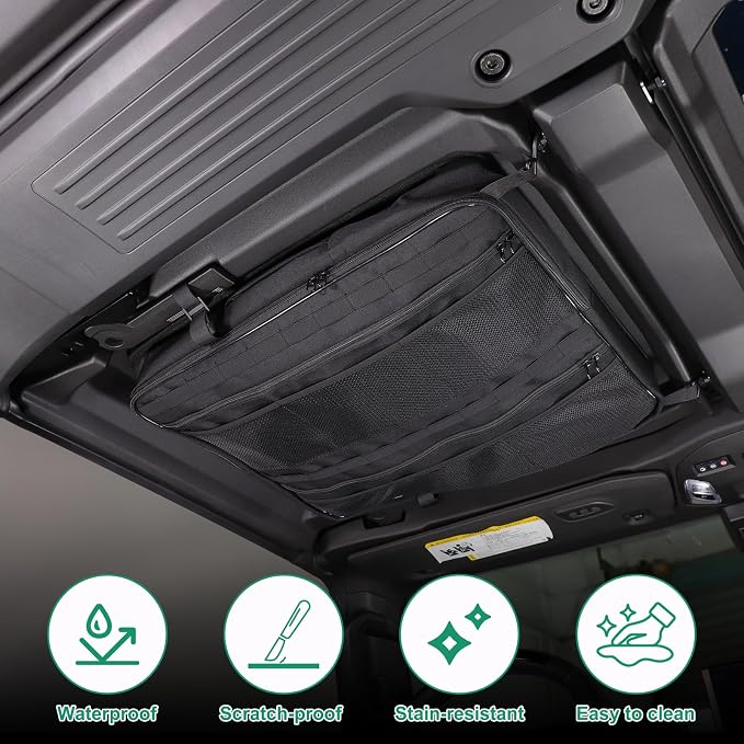 Car Sunroof Organizer Bag Compatible with 2024 2025 2026 Hummer EV Hardtop Roof Panel Storage Bag Waterproof Foldable Multi-Function Car Rooftop Carrier Sunroof Storage Bags (Front Left Side)