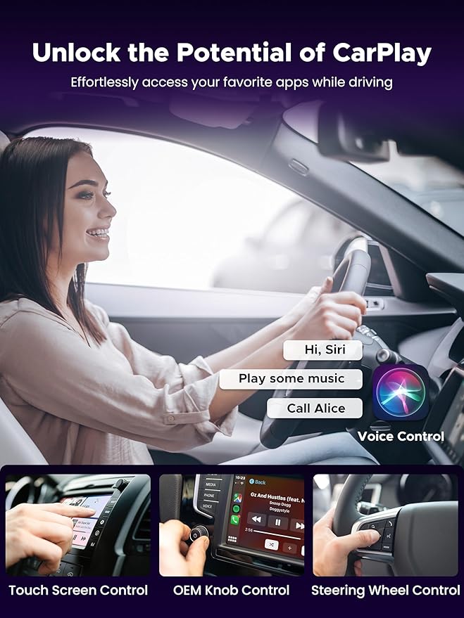 2-in-1 Wireless CarPlay Adapter & Car TV Mate Pro 2026 [Metal & Glass Case] Convert Wired to Wireless Car Play with HDMI Input for TV Stick, Screen Mirroring & Streaming, Fit for 2016+ Cars -Black