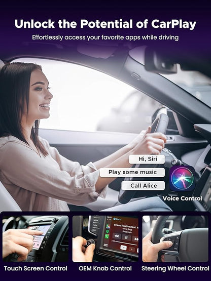 2-in-1 Wireless CarPlay Adapter & Car TV Mate Pro 2026 [Metal & Glass Case] Convert Wired to Wireless Car Play with HDMI Input for TV Stick, Screen Mirroring & Streaming, Fit for 2016+ Cars -Black