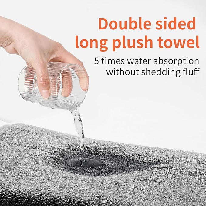 1 Pack 2 Pcs Microfiber Towels for Cars, Car Drying Towel,11.8in*23.6in Highly Absorbent Drying Towel, Suitable for Cars, Trucks, Suvs, Rvs(Grey)