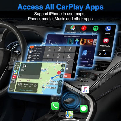 CarPlay Adapter, Convert Wired to Upgrade USB Wireless CarPlay Adapter for Wireless Control Plug and Play Compatible with Cars from 2016 and Apple iPhone iOS 10+,Black