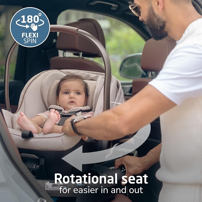 Maxi-Cosi Peri 180 Rotating Infant Car Seat, Baby Car Seat Rotating Carseat, Onyx Wonder