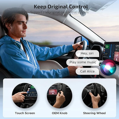 ByteWave Wireless Android Auto & CarPlay Adapter 2-in-1 Converts Wired to Wireless 2025 Upgraded, Plug-and-Play Dongle with Low Latency, Connect for iOS10+/Android 11+ Cars