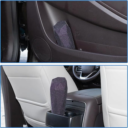ACROPIX Car Trash Can Trash Bin Rhinestones Portable 3.5" Length 3.1" Width 7.9" Height Purple Rhinestone Plastic