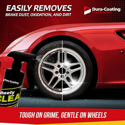 DURA-COATING TECHNOLOGY Wheely Clean - Professional Wheel Cleaner Spray - Ready-to-Use Tire Cleaner and Rim Cleaner - Suitable for Aluminum, Chrome, or Clear-Coated Wheels - Removes Brake Dust - 16 oz