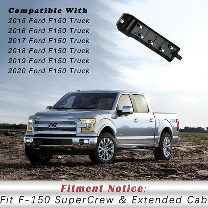 TQPONLY 1 Pcs Interior Inner Door Handle Cover Trim | Compatible with 2015-2020 Ford F150 Truck Accessories Replacement | Front Right Passenger Side Door Armrest Pull Handle (Dark Gray)