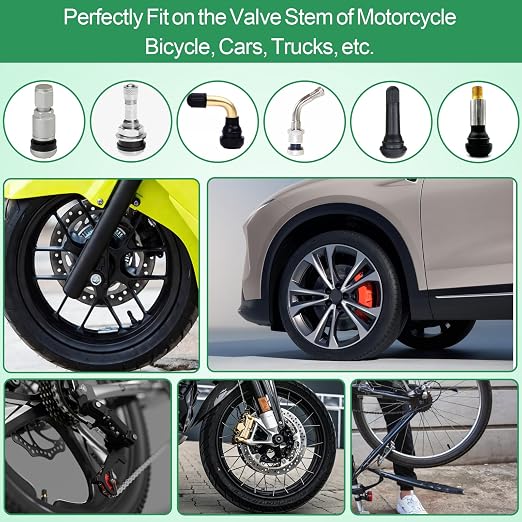 3-Pcs Tire Tread Depth Gauge in 1/32 Inch, Color Coded Tire Depth Gauge with Pocket Clip, Tread Depth Accurate Measurement Tools for Car, Trucks, SUV, Motorcycle, Bike (with 5Pcs Tire Valve Stem Caps)