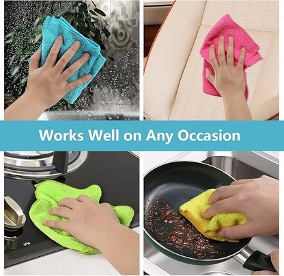 HOMEXCEL Microfiber Cleaning Cloth, 400 Pack Cleaning Towels for Kitchen, Lint Free, Scratch-Free, Highly Absorbent, and Reusable Cleaning Rags for House, Window and Glass, Cars, 11.5 X11.5 inch