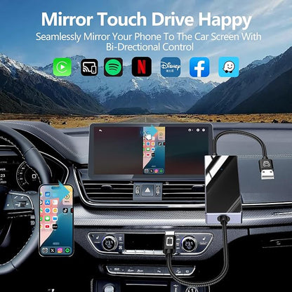 Wireless Carplay Adapter, 2 in 1 Android Mirroring Wireless Adapter 2025 Carplay with Screen Mirroring Function Support APP, Mini Car Play Box for CarPlay Android Mirroring Cars