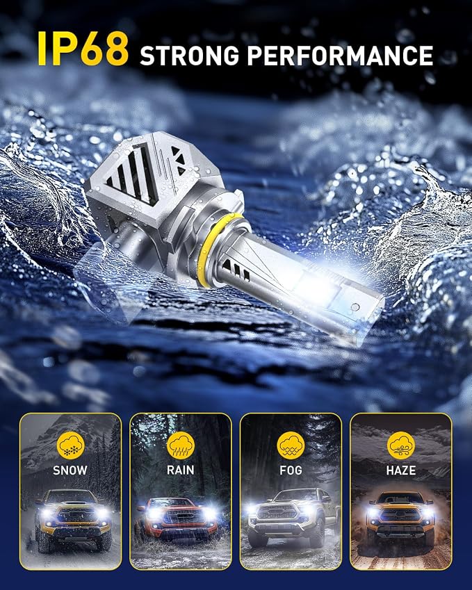 AUXITO 9006/HB4 Bulbs, 900% Brighter Ultra-Bright, Plug N Play, Long Lifespan, No Flicker, 99% Compatibility, 2PCS