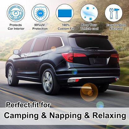 TINGLU Window Shades for Honda Pilot 2016-2026 EX-L Special Edition Elite Black Edition Touring Accessories Car Side Full Windows Rear Windshield Sun Shade Camping Sun UV Rays Privacy Protection 8PCS